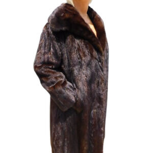 Dennis Basso Faux Fur Coat Women's Brown Black Long Overcoat Size 2X